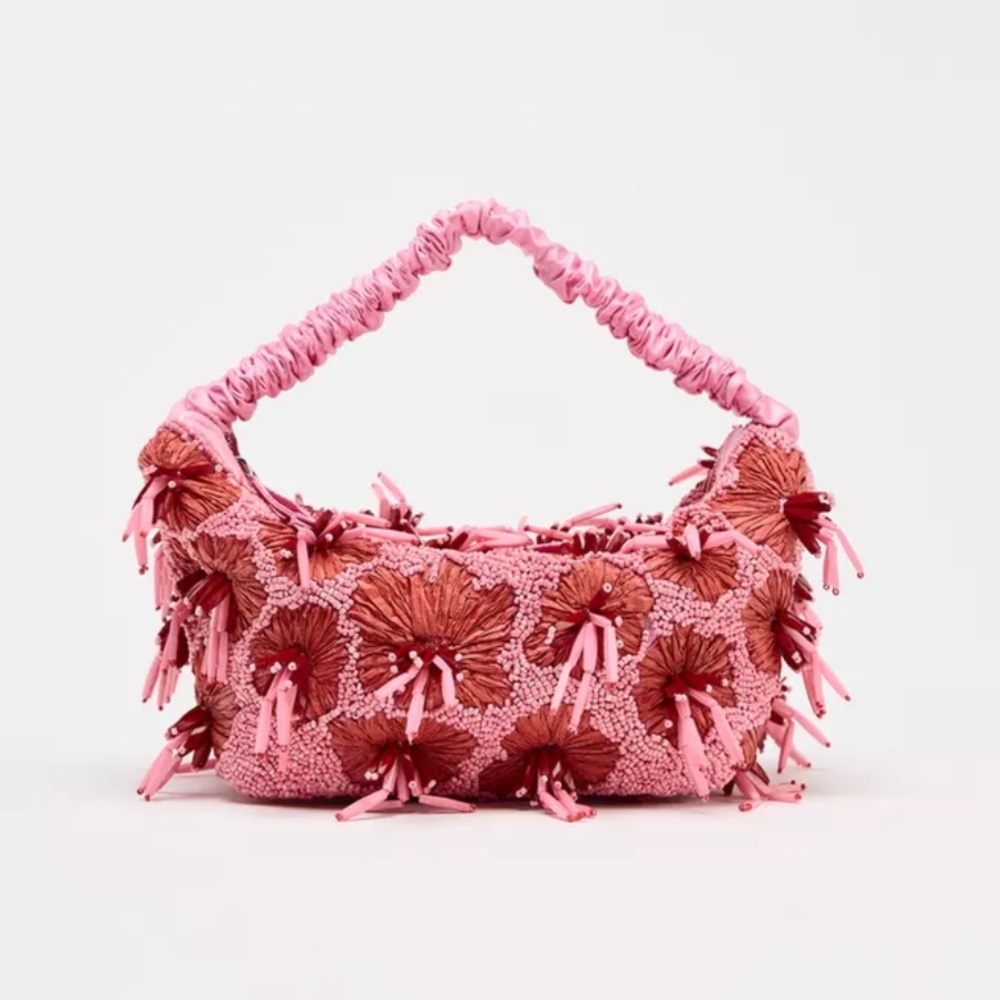 ZARA Beaded Mini Bucket Bag